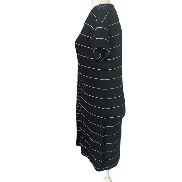 Lou & Grey Woman's Black White Signature Soft Mix Stripe Shirt Tee Dress- Size M - Picture 3 of 9